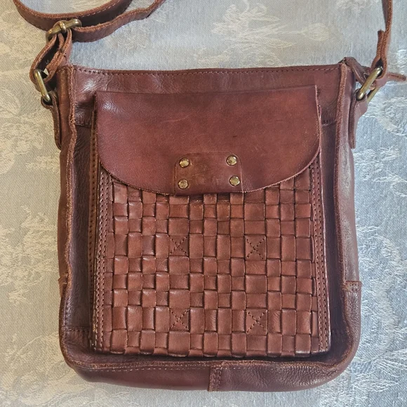 ASHWOOD HERITAGE Crossbody Bag Red Leather Woven England UK Purse Handbag Boho - Picture 2 of 16